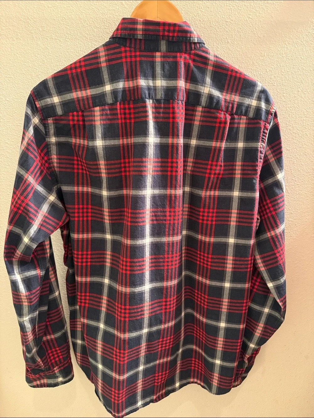 J. Crew Navy, Red and White Button-Down Shirt, Men, Medium, EUC